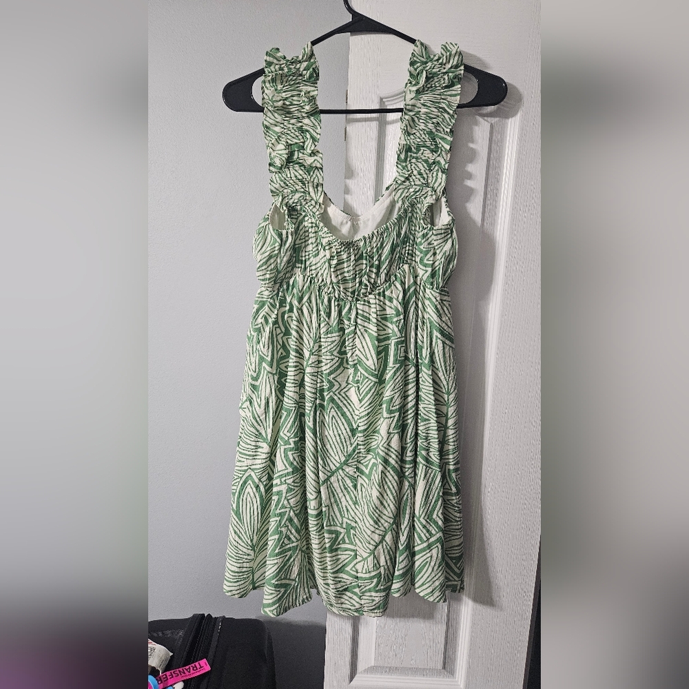 Blu Pepper Green and White Striped Top